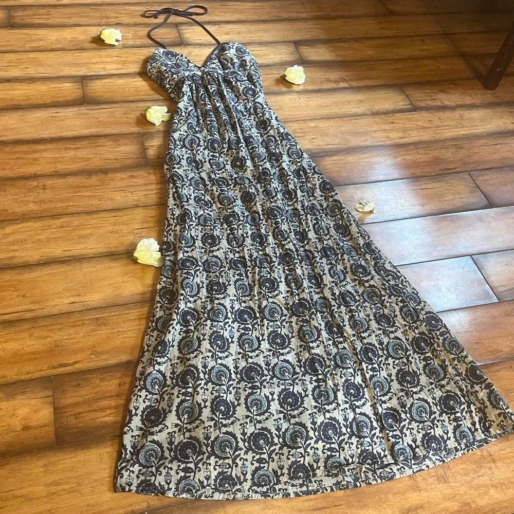 Gorgeous bohemian blue patterned cotton maxi dress 🦋
